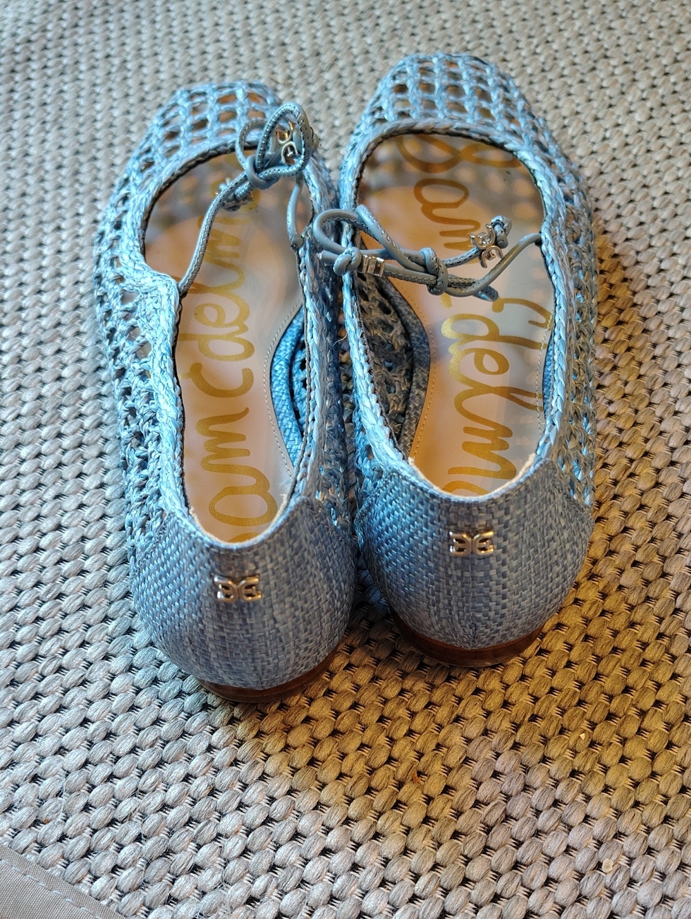 Sam Edelman Marcie Woven Mary Jane Flats - Light Blue - Picture 2 of 6